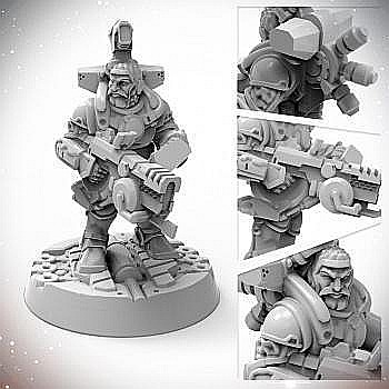 Board Games - Starfinder Dwarf Soldier