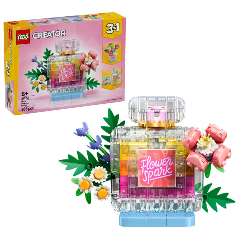 Noutati - Sticlă de parfum cu flori decorativă