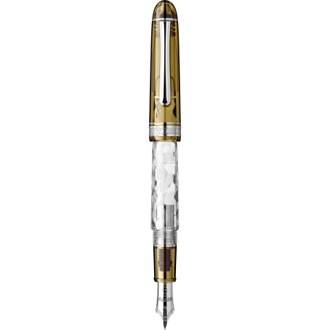 Instrumente de scris - Stilou Platinum #3776 Century Fuji Unkei Unkai RHT, peniță F aur 14K