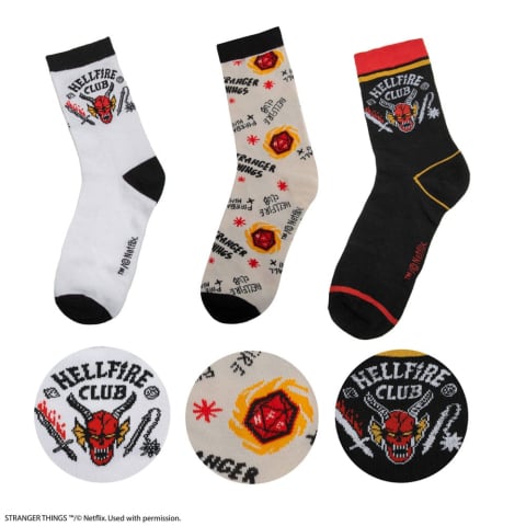 Pop Culture - Stranger Things Socks Set 3 Pairs – Hellfire Club Unisex