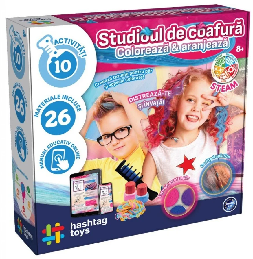 Jocuri si jucarii - Studio de Coafura Coloreaza si Aranjeaza - Set Creativ STEM