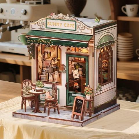 Sunny Cafe - DIY Miniature House Kit cu LED [6]