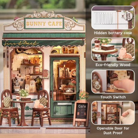 Sunny Cafe - DIY Miniature House Kit cu LED [4]