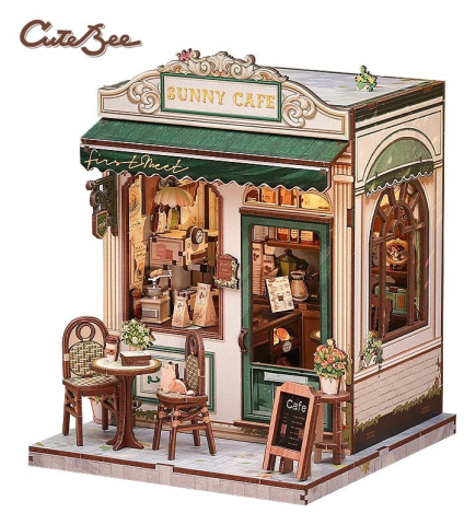 Sunny Cafe - DIY Miniature House Kit cu LED [8]