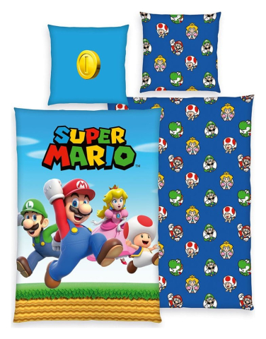 Casa si Cadouri - Super Mario Bed Linen Super Mario (Mario, Luigi, Peach, Toad) 135 x 200 cm