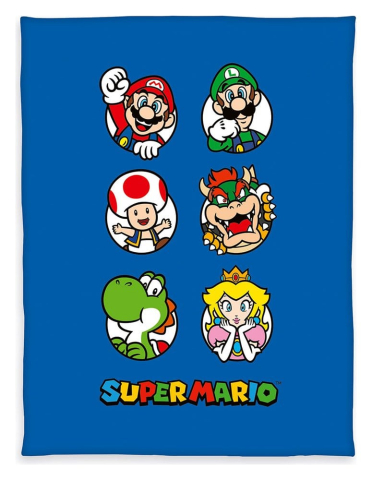 Casa si Cadouri - Super Mario Fleece Blanket blue 150 x 290 cm