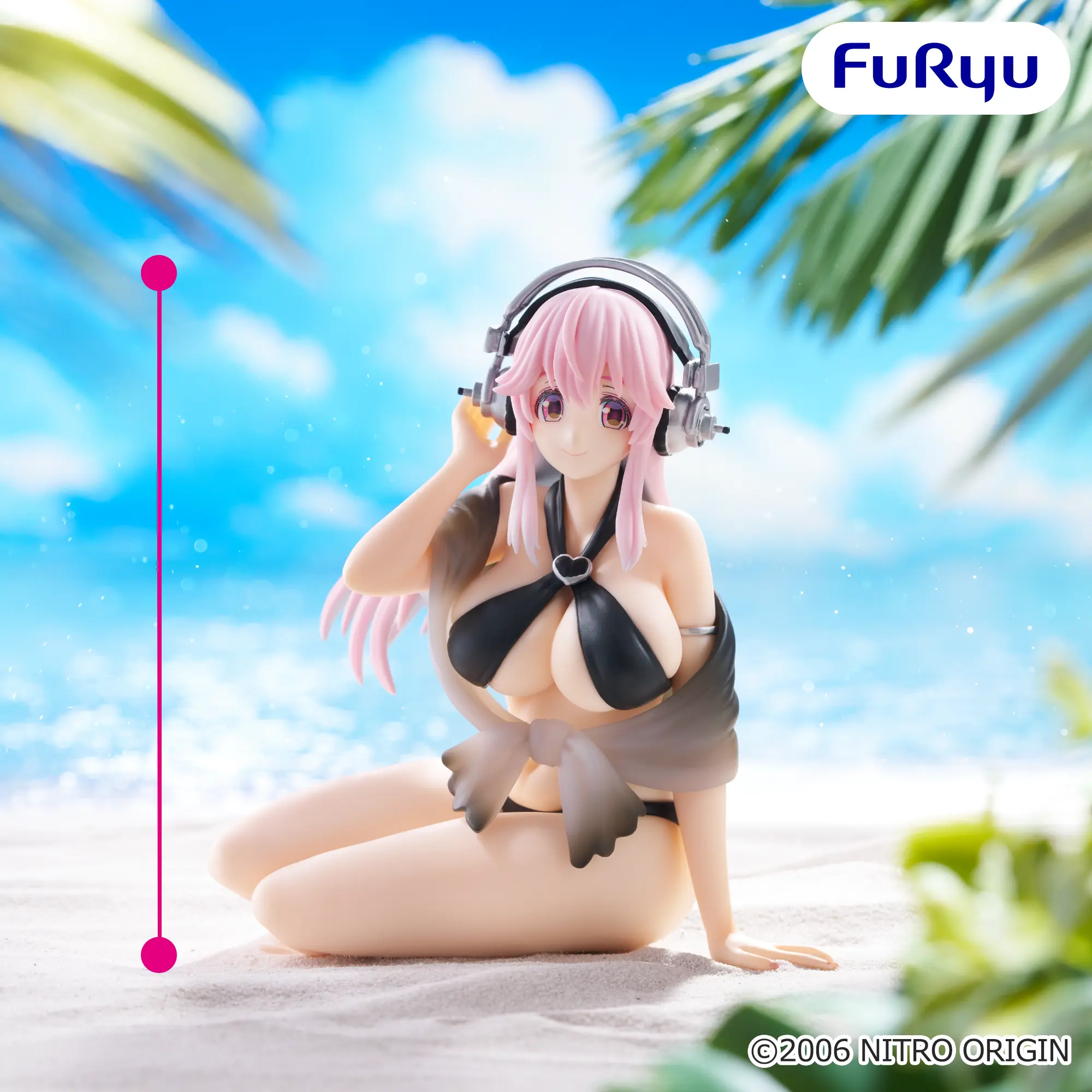 Super Sonico Swimsuit Black Color Ver. - figurina FuRyu Noodle Stopper 10 cm [4]