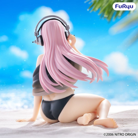 Super Sonico Noodle Stopper PVC Statue Super Sonico Swimsuit Black Color Ver. 10 cm [3]