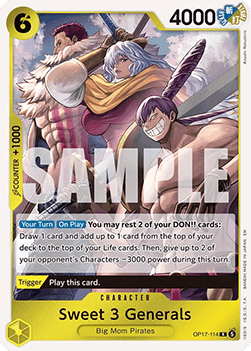Singles Trading Card Games - Sweet 3 Generals (OP17-114) (V.1) The World’s Strongest Warriors - Singles FOILED