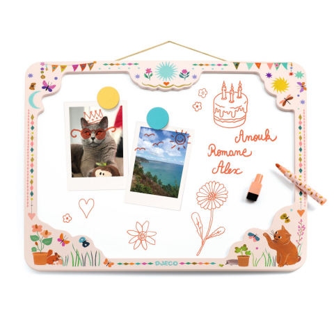 Jocuri si jucarii - Tabla decorativa de scris model Pisici, Djeco