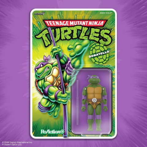 Jucarii - Teenage Mutant Ninja Turtles ReAction+ Action Figure Wave 01 Donatello