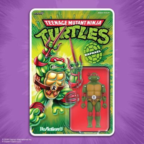 Jucarii - Teenage Mutant Ninja Turtles ReAction+ Action Figure Wave 01 Raphael