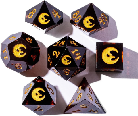 The Crooked Moon Wicker Man Sharp Resin Dice Set - 7 Zaruri RPG [1]