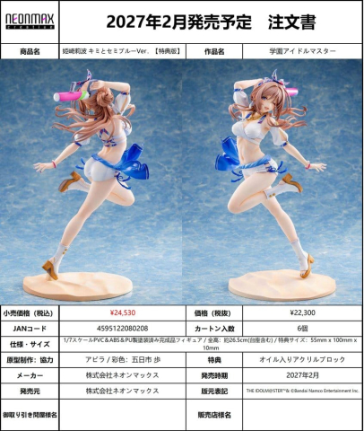 The Idolmaster Gakuen PVC Figure 1/7 Himesaki Rinami Kimi to Semi Blue Ver. With Bonus 27 cm [21]