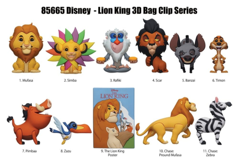 PRECOMENZI - The Lion King 3D PVC Bag Clips Display (24)