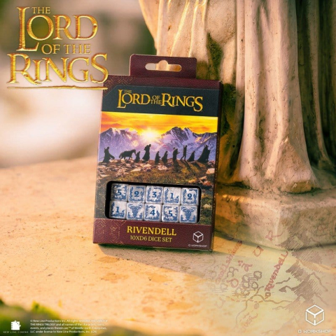 Games - The Lord of the Rings: 10 D6 Dice Set Rivendell (Stone)