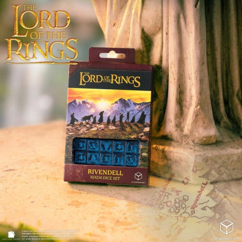 PRECOMENZI - The Lord of the Rings: 10 D6 Dice Set Rivendell (Water)