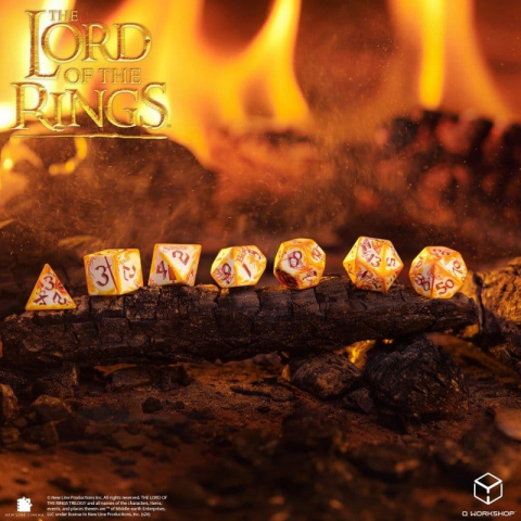 PRECOMENZI - The Lord of the Rings Full Art Dice Set of 7 Ring-bearers (Whitefire Radiance)