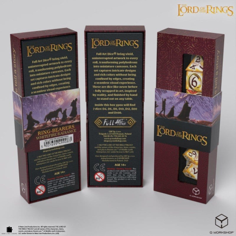 The Lord of the Rings Full Art Dice Set of 7 Ring-bearers (Whitefire Radiance) [3]