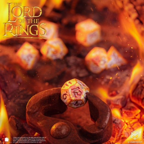 The Lord of the Rings Full Art Dice Set of 7 Ring-bearers (Whitefire Radiance) [6]