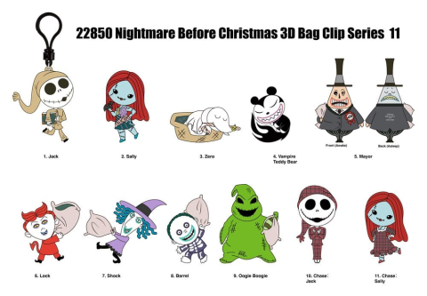 Fashion & Accessories - The Nightmare Before Christmas 3D PVC Bag Clips Series 11 Blind Bag Display (24)