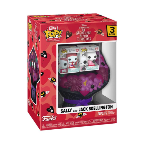 PRECOMENZI - The Nightmare Before Christmas Bitty POP! Bouquet Vinyl Figure 2-Pack Sally & Jack Skellington (Valentine) 4 cm