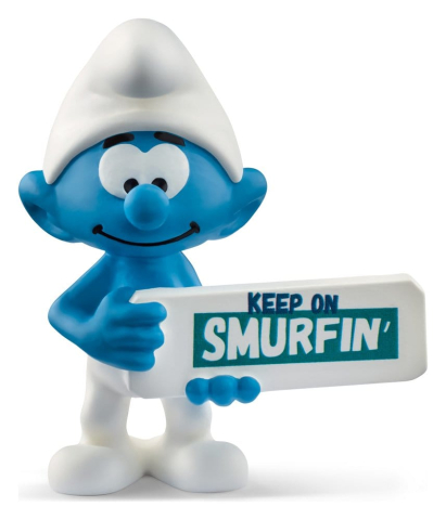 PRECOMENZI - The Smurfs Mini-Figure Smurf with a Sign (Keep on Smurfin') 5 cm