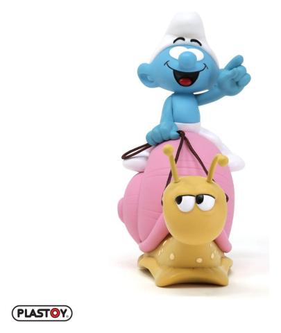 Casa si Cadouri - The Smurfs: Money Box Smurf on a Snail's Back 19 cm