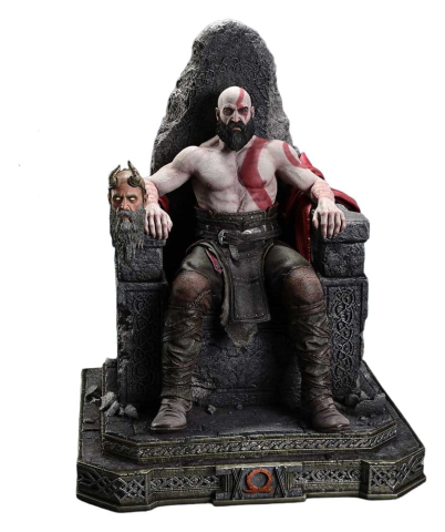 PRECOMENZI - Throne Legacy God of War Series Statue 1/3 Ragnarok Master Thyself Kratos 67 cm