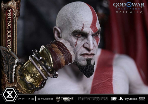 Throne Legacy God of War Series Statue 1/3 Ragnarok Young Thyself Kratos 91 cm [13]