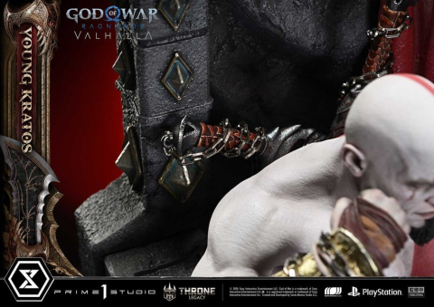 Throne Legacy God of War Series Statue 1/3 Ragnarok Young Thyself Kratos 91 cm [17]