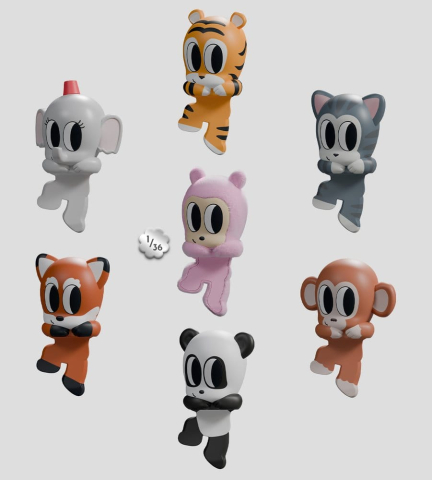Tiny Shiny Hiney Peakers Mini Figures S1 6 cm Blind Box Display (6) [12]