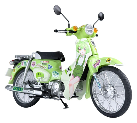 PRECOMENZI - Tohoku Zunko/Zundamon Project Plastic Model Kit 1/12 Honda Super Cub Zundamon Edition 11 cm