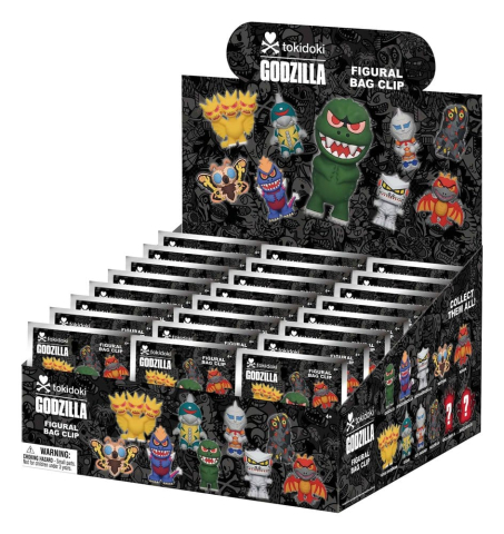 PRECOMENZI - Tokidoki x Godzilla 3D Foam Bag Clips Display (24)
