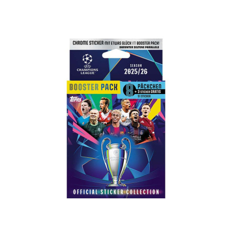 Trading Card Games - Topps UEFA Champions League 2025/26 Sticker Collection Eco Pack – 8 Packs + Bonus Stickers