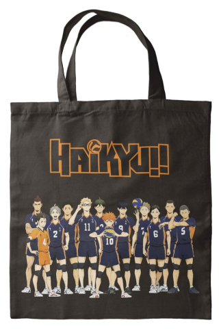 PRECOMENZI - Tote Bag Haikyu Black 40 x 35 cm