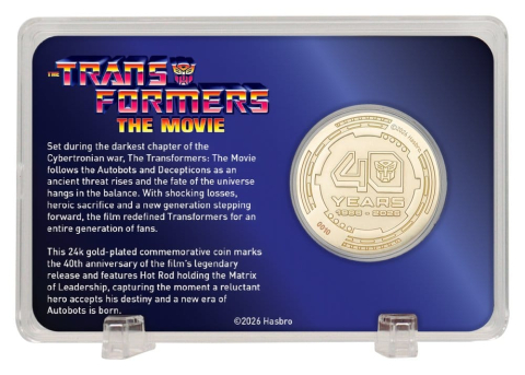 Transformers Collectable Coin The Movie 40th Anniversary Limited Edition 24k Gold Plated [1]