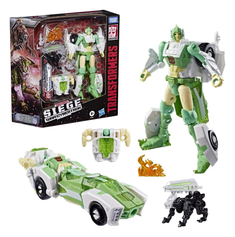 Transformers Generations War for Cybertron: Siege Deluxe Class Action Figure WFC-S15 Autobot Greenlight & Battle Masters Dazzlestrike 14 cm [1]