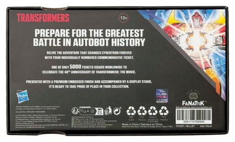 Transformers Replica The Movie 40th Anniversary Movie Ticket Limited Edition 9 x 16 cm [1]