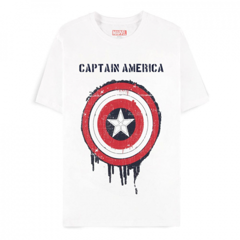 Tricouri - Tricou Captain America Brave New World Shield Alb Marvel