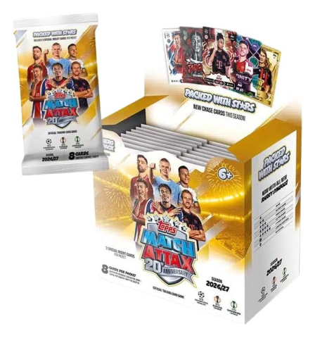 PRECOMENZI - UEFA Club Competition Match Attax 2026/27 Trading Cards Display (36)