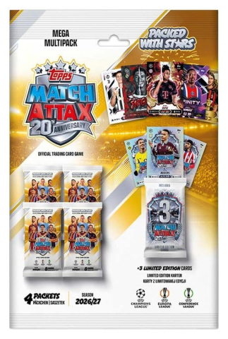 PRECOMENZI - UEFA Club Competition Match Attax 2026/27 Trading Cards Mega Multipack