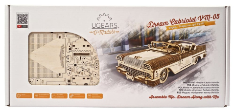 Jucarii - Ugears 3D Wooden Puzzle Dream Cabriolet VM-05