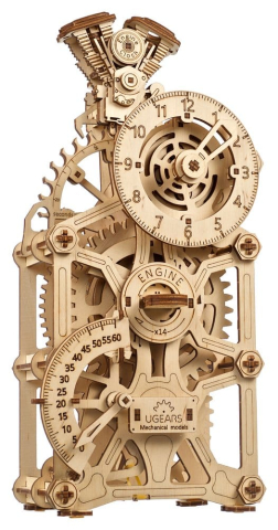Ugears 3D Wooden Puzzle Engine Clock [19]