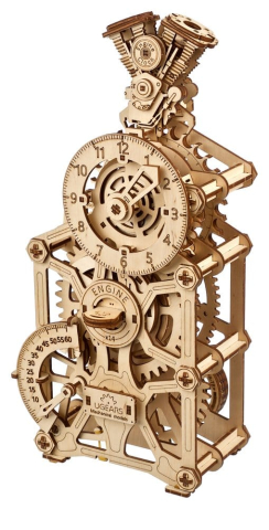 Ugears 3D Wooden Puzzle Engine Clock [2]