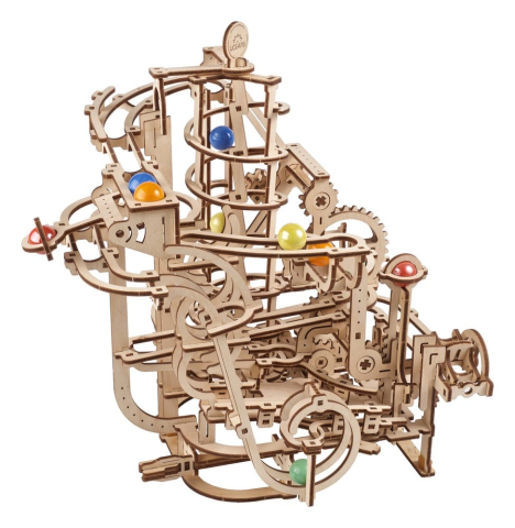 Jucarii - Ugears 3D Wooden Puzzle Marble Run Spiral Hoist