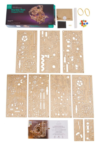 Jucarii - Ugears 3D Wooden Puzzle Marble Run Stepped Hoist