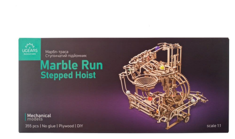 Ugears 3D Wooden Puzzle Marble Run Stepped Hoist [23]
