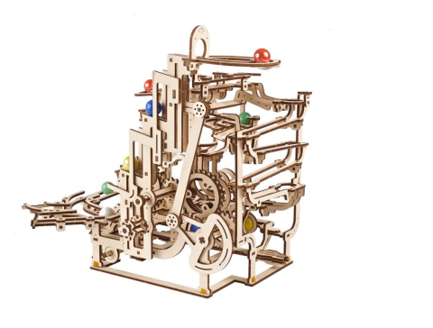 Ugears 3D Wooden Puzzle Marble Run Tiered Hoist [11]