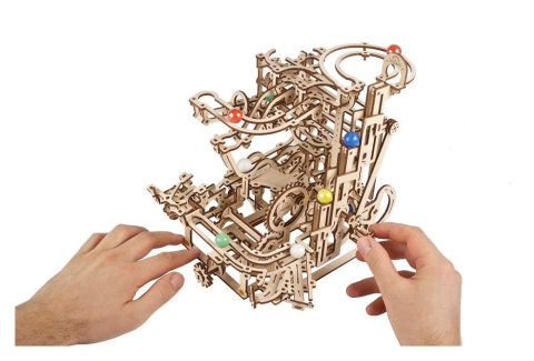 Ugears 3D Wooden Puzzle Marble Run Tiered Hoist [24]